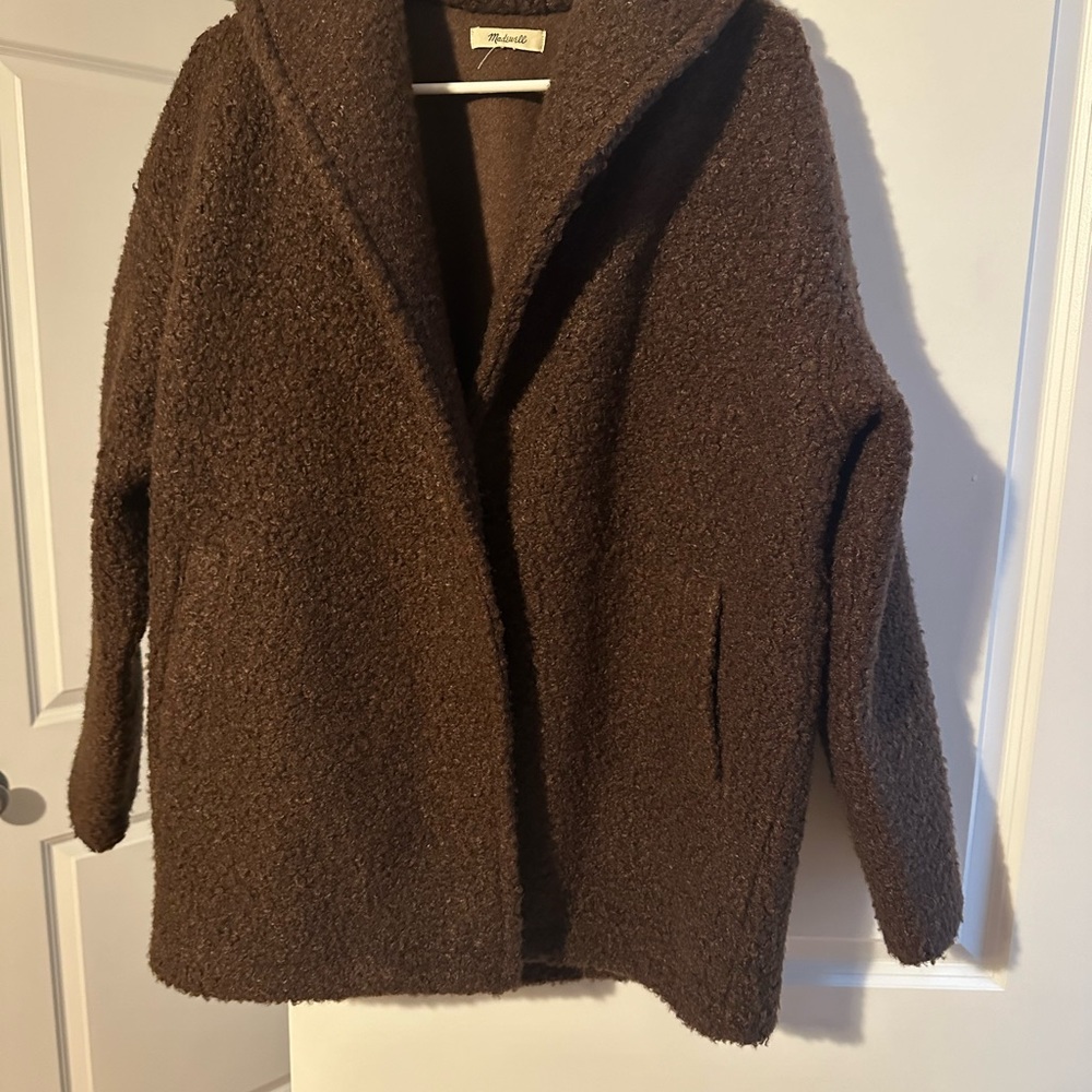 Madewell Pebbled Shearling Shawl Coat NWOT - Picture 5 of 5